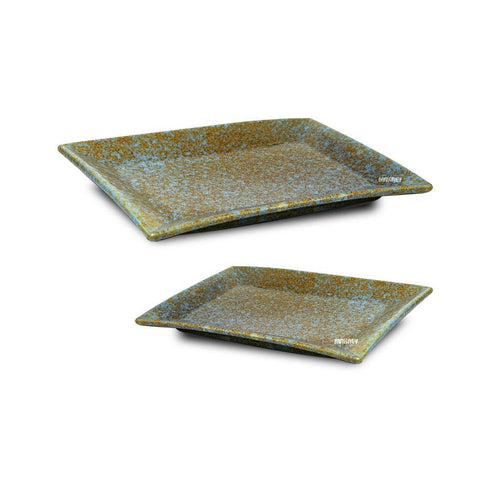 Ceramic Platter Rectangle Grey Speckles